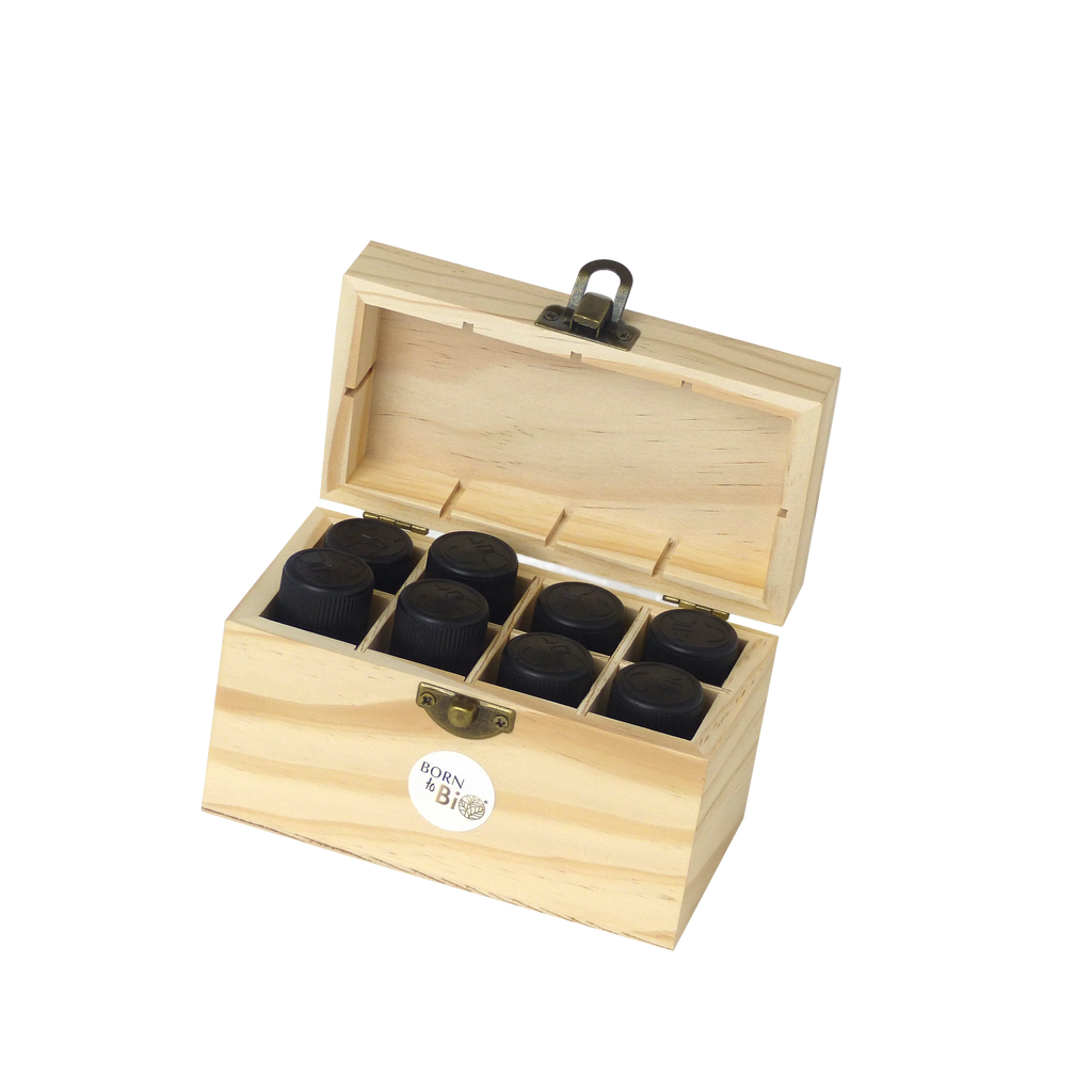Wooden box for 8 bottles of oils