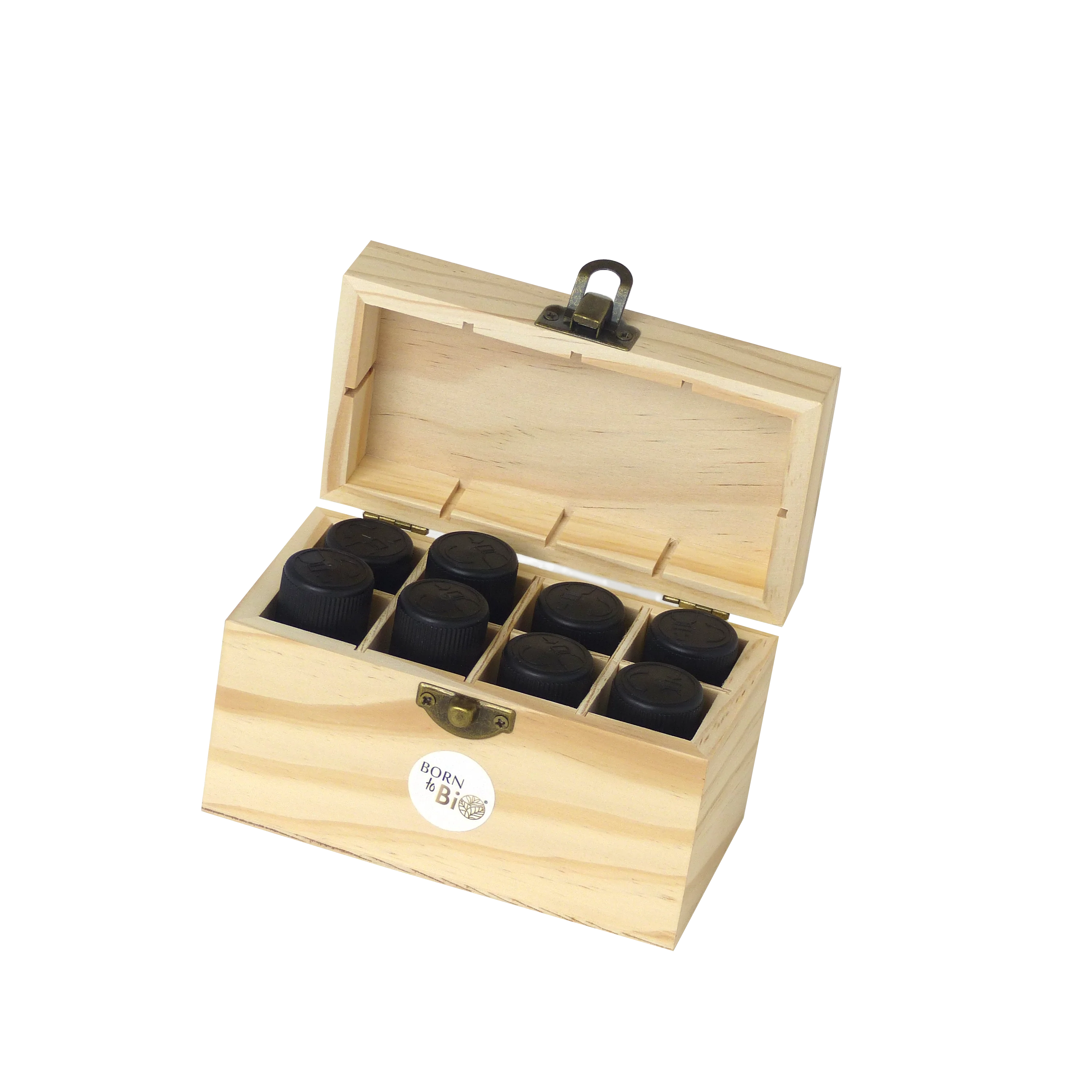 Wooden box for 8 bottles of oils