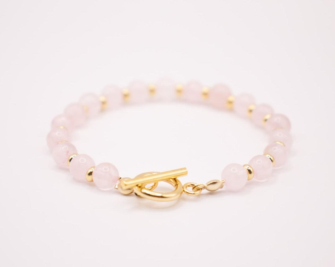 bracelet en quartz rose